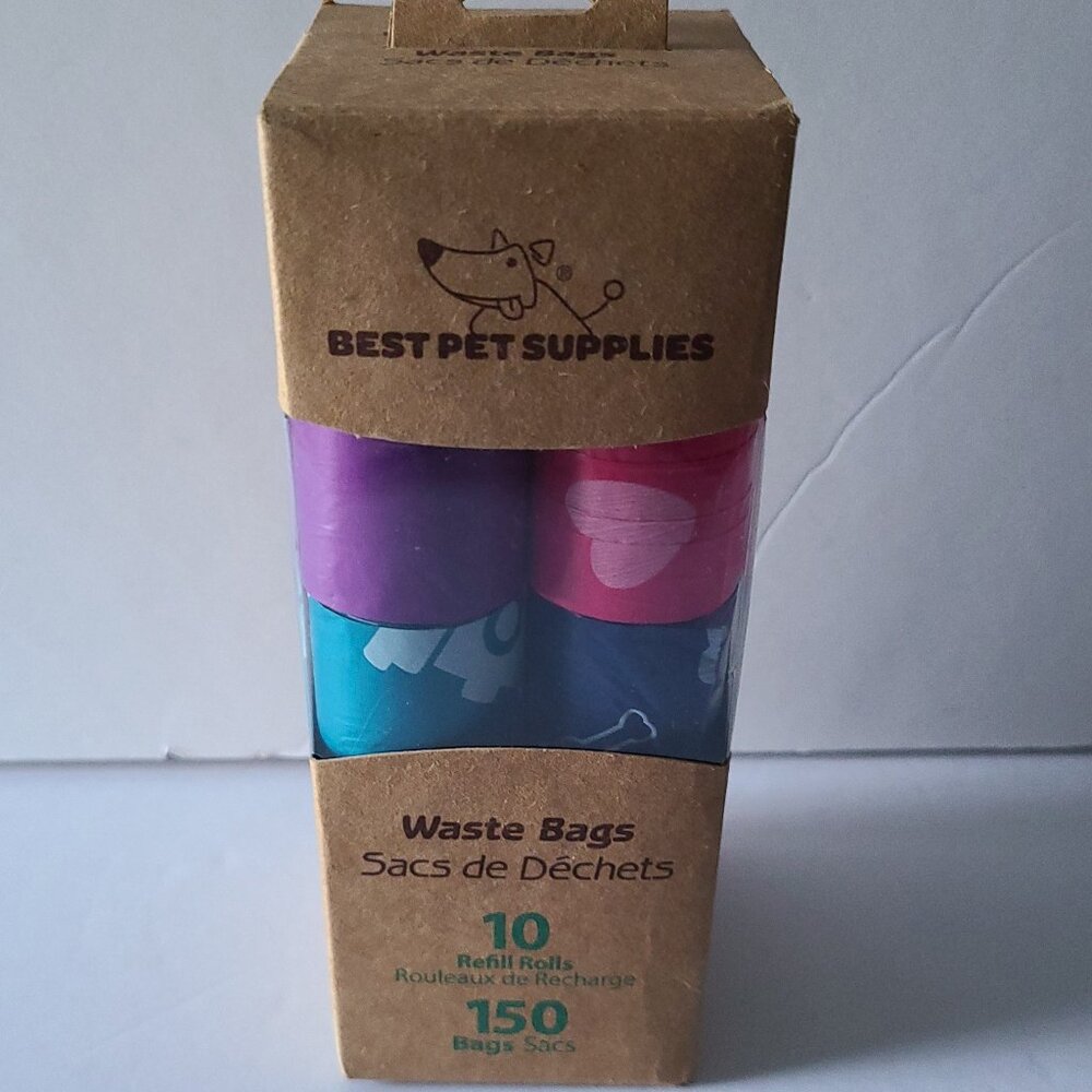 BEST PET SUPPLIES DOG POOP BAGS -150 ct( ASSORTED)LEAK-PROOF TEAR RESISTANT
